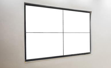 TV screen on wall .