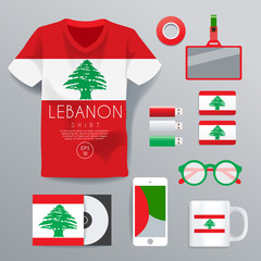 Lebanon : National Corporate Products : Vector Illustration
