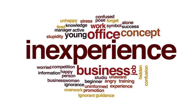 Inexperience animated word cloud.