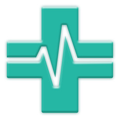 Medical cross symbol with heartbeat (ECG) - medical logo - 131478583
