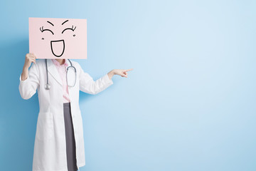 woman doctor take smile billboard