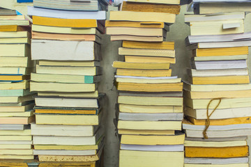 Old books stacked