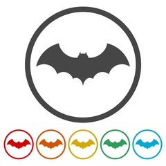 Bat icon sticker set 