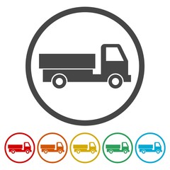 Delivery truck icons set 