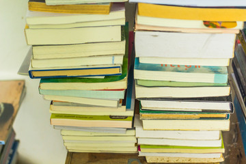 Old books stacked