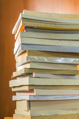 Old books stacked