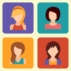 Girls Icons Set