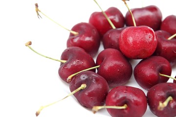 Cherry on white background