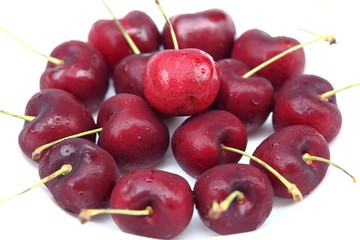 Cherry on white background