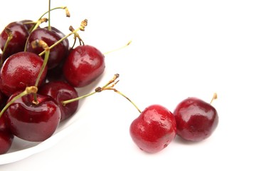 Cherry isolated on white background.