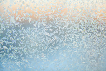 beautiful winter texture patterns of frost on window