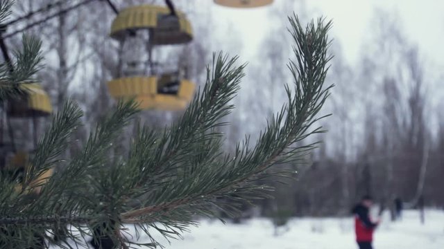 Ferris wheel at winter Pripyat