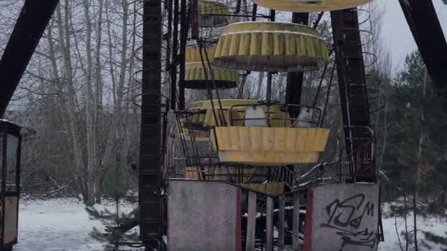 Ferris wheel at winter Pripyat