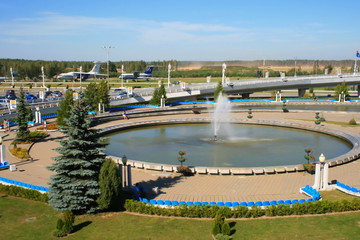 Fototapeta na wymiar Minsk-2 international airport, Minsk, Republic of Belarus