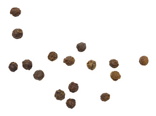 black pepper in bulk isolated on white background with clipping path