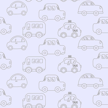 transport kids pattern. vector illustration baby background for boys. Vector of Transportation blue car pattern illustration