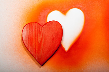 Holidays gift and heart on a white background.