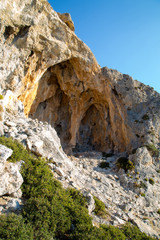 Caves on Telendos Island Greece
