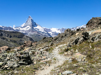Fototapeta na wymiar Hiking in Zermatt