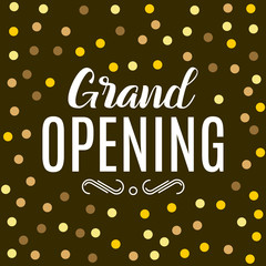 Grand Opening ceremony gold background. Golden dust particles design poster