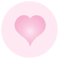 Gradient pink heart on gradient pink background. Flat illustration