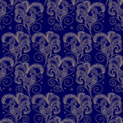 Seamless background. Cock. Wallpaper.  Use printed materials, signs, items, websites, posters, postcards, packaging. Symbol in 2017 on the eastern calendar.