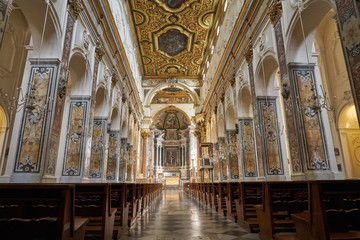 Fototapeta na wymiar interior of the Cathedral of St Andrea, Amalfi, Italy