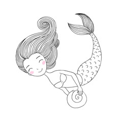 Beautiful little mermaid. Siren.