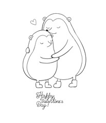 A couple of cute cartoon hedgehogs. Funny animals.