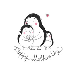 Family cute hedgehogs. Mom and kids. Cartoon Animals.