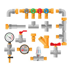 Pipes vector icons isolated.