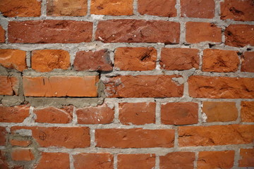 The idea of design embossed wall of an old brick textured
