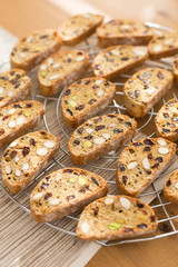 Cantuccini with pistachios, almonds and raisins