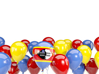 Flag of swaziland with balloons