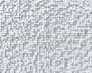 Abstract 3D cubes white wall background.