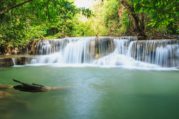Deep forest waterfall with beautiful in national park Thailand