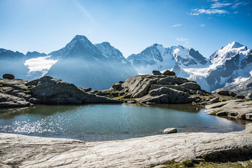 Fuorcla Surlej, Blick zur Berninagruppe