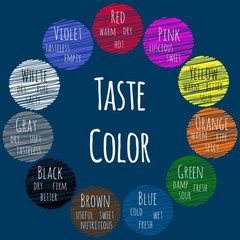 Taste Color. Basic Color Theory. Vector infographics