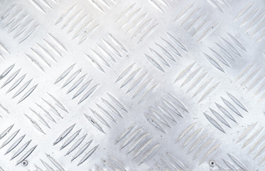 Aluminium list or Industrial shiny metal silver list with rhombus shapes. Abstract background of...
