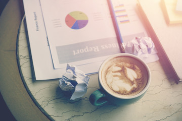 Close up of young businessman failing and serious in office,tired and strain about work.