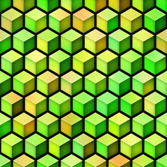 Gradient Cubes Tiling. Seamless Multicolor Pattern