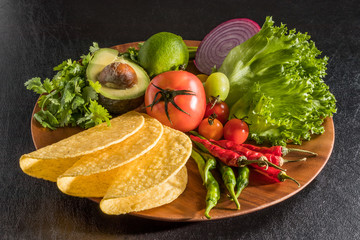 タコスセット　メキシコ料理　 Mexican food tacos