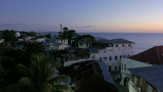 Zanzibar old town sunset time lapse