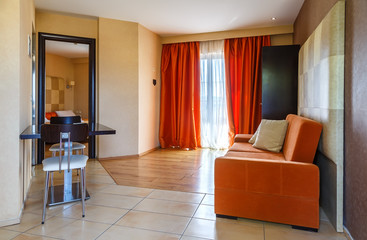 Interior of modern comfortable resort hotel room