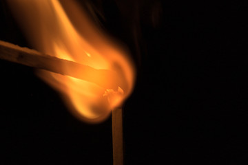 matchstick spark in The dark