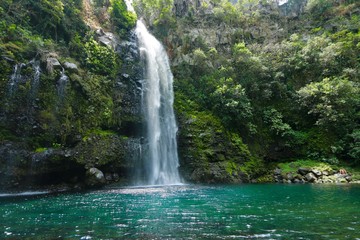 Fototapeta premium WATERFALL OF the VEIL OF THE BRIDE , REUNION ISLAND, FRANCE 