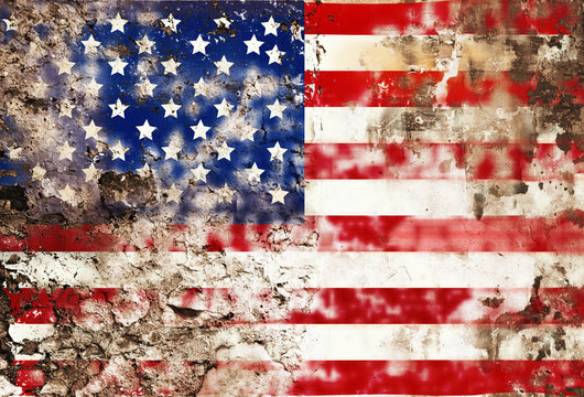 grungy american flag, stars and stripes