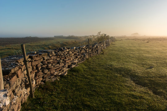 Old stone wall in farmland