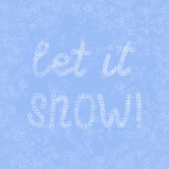 light blue vector snow background with lettering