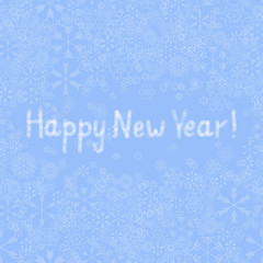light blue vector snow background with lettering